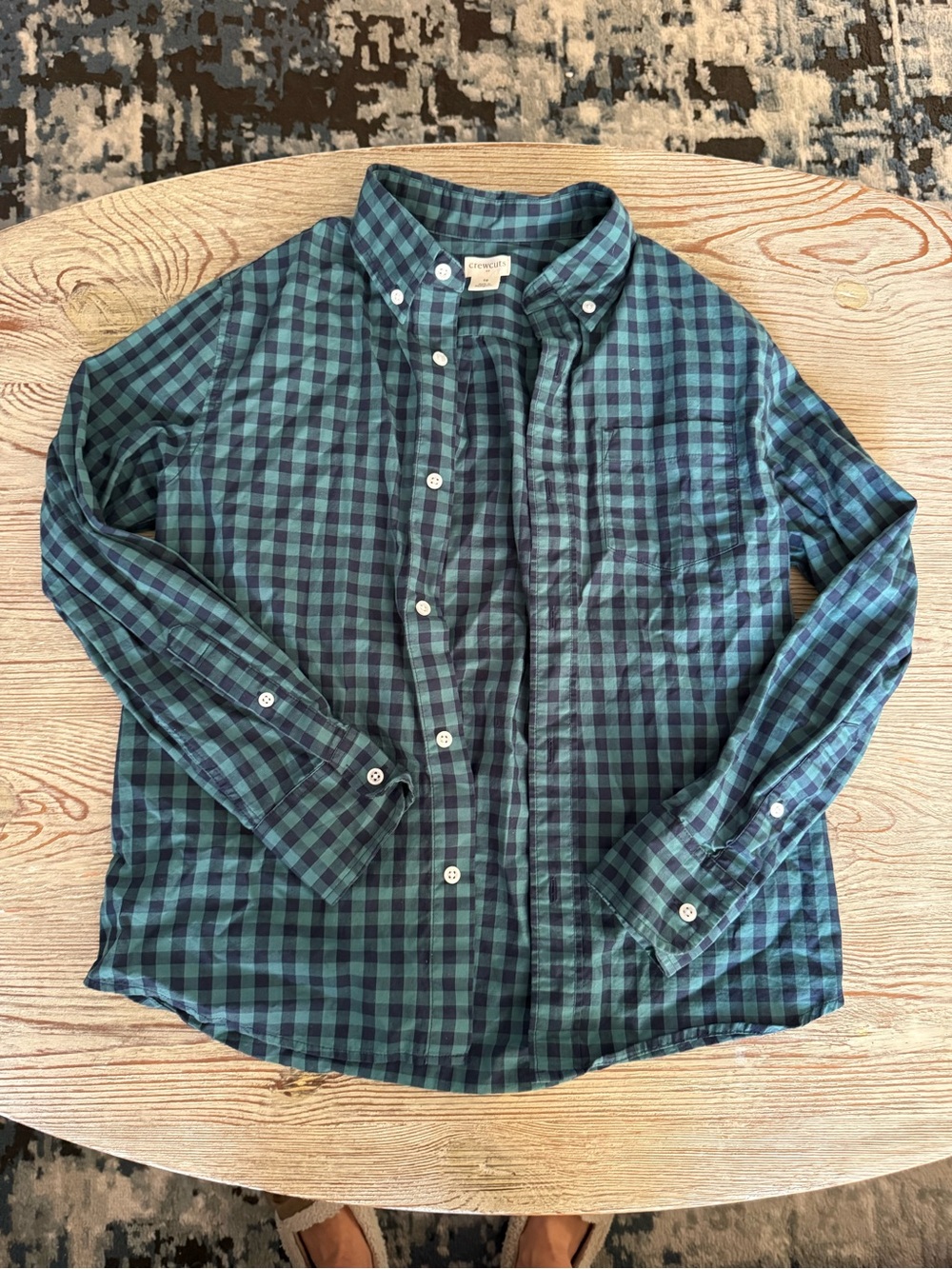 Crewcuts Boys' Green & Navy Plaid Button-Down Shirt Size 10